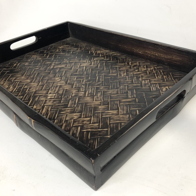 TRAY, Dark Stained Bamboo - Asian Style 